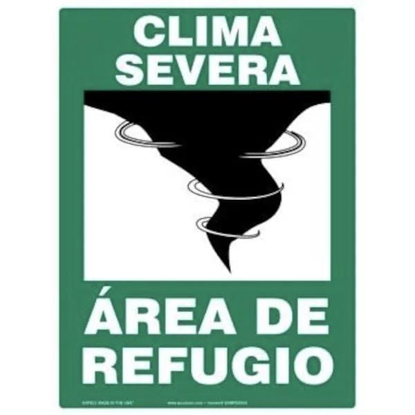 Accuform Severe Weather - Shelter Area, Aluminum, 10 in x 7 in, Mounting Holes SHMFEX541VA - main